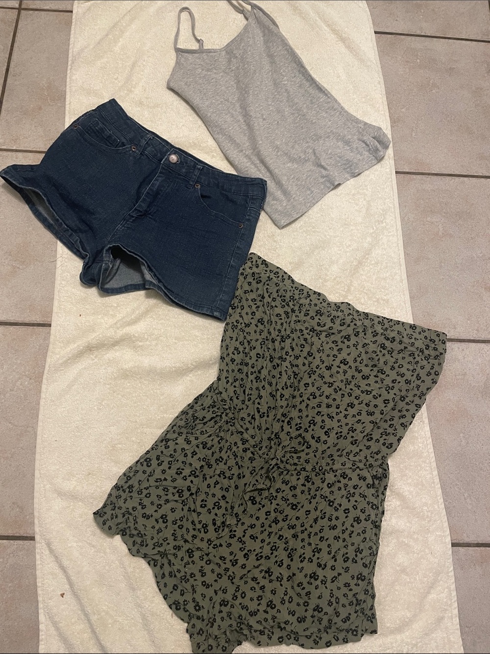 Forever 21 Romper, Jean Shorts & Cami